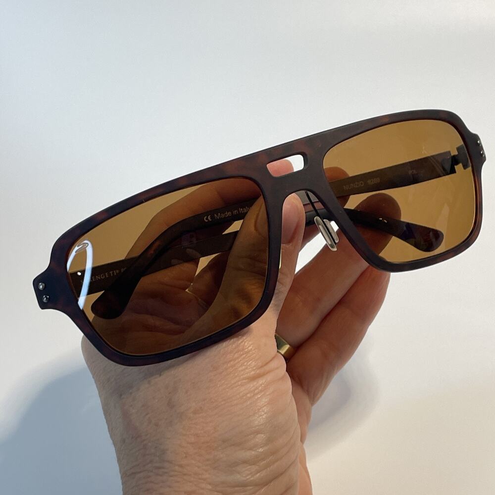 Serengeti Nunzio 8269 Satin Dark Tortoise Sunglasses Polarized PhD Drivers Case